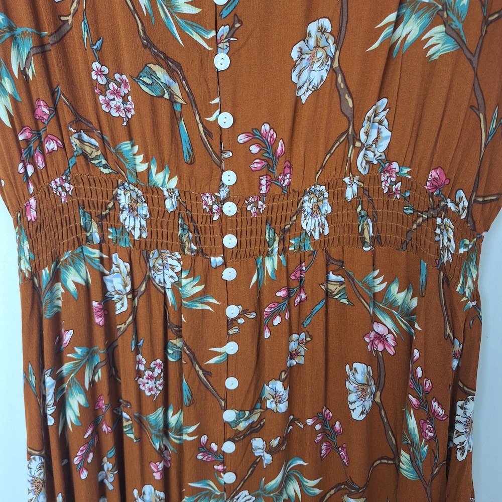 Dress Cottagecore Maxi Floral Boho Bohemian Short Sleeve Resortwear Plus 4XL - Picture 11 of 16
